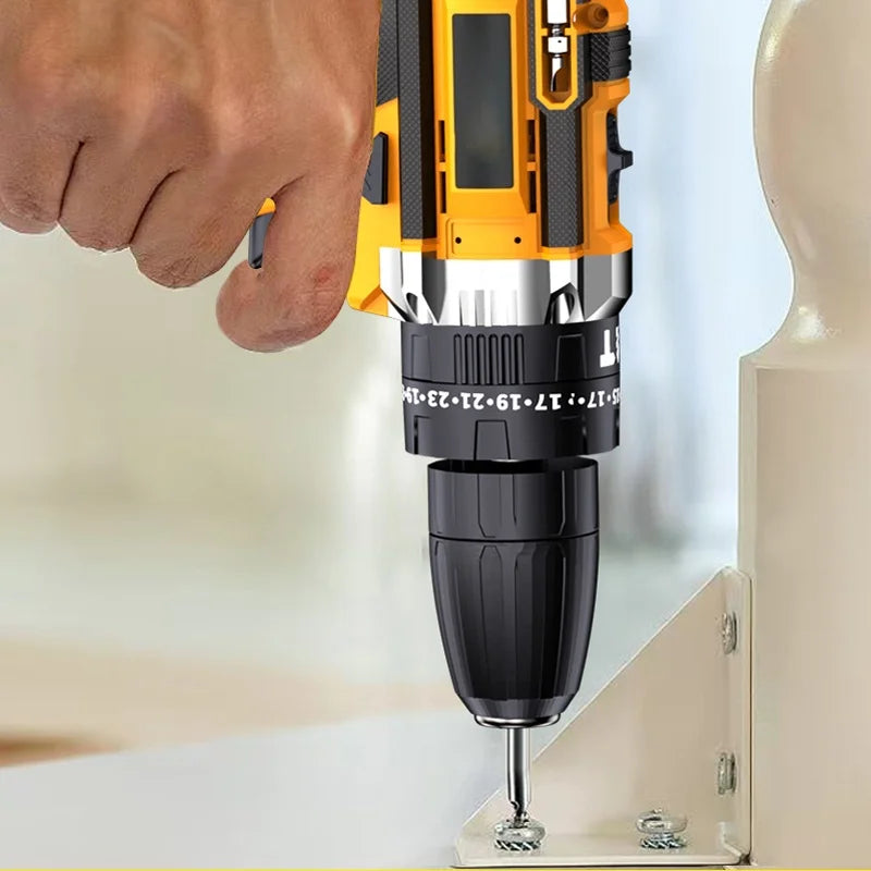 21V Cordless Drill/Driver Kit, 2 Speed, Keyless 3/8" Chase Drill with LED Light, Equipped 1 Or 2 Battery, Compact Design, 25+1Position, Kit for Home, Suitable Construction, Industry & Home Decoration, Men's Gift