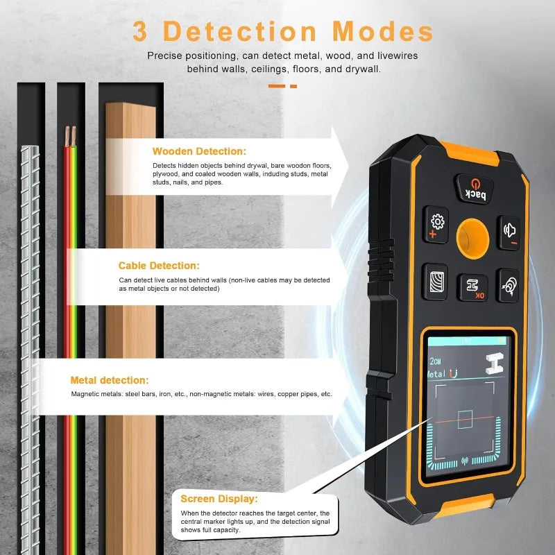 3-in-1 Magnetic Stud Finder – Find Studs, Screws &amp; Metal Fasteners with Ease