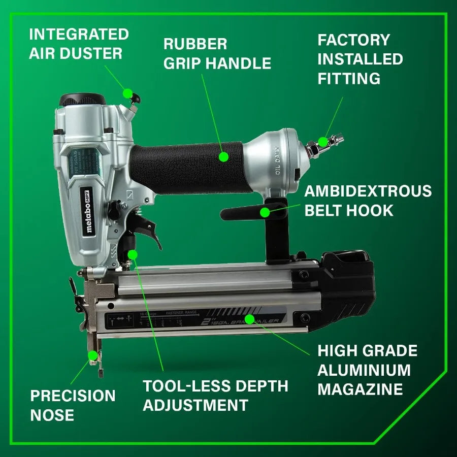 Pro Brad Nailer Pro-Preferred Pneumatic Finish Power Nailer for Trim Work Furniture Building Lightweight and Durable