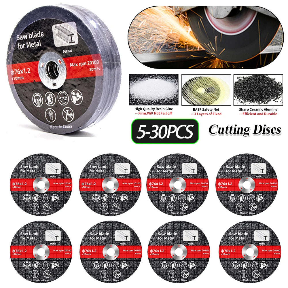 76mm Metal Cutting Discs High Hardness Saw Blade Wear Resistance Cut Off Circle Wheels Blades for Anngle Grinder