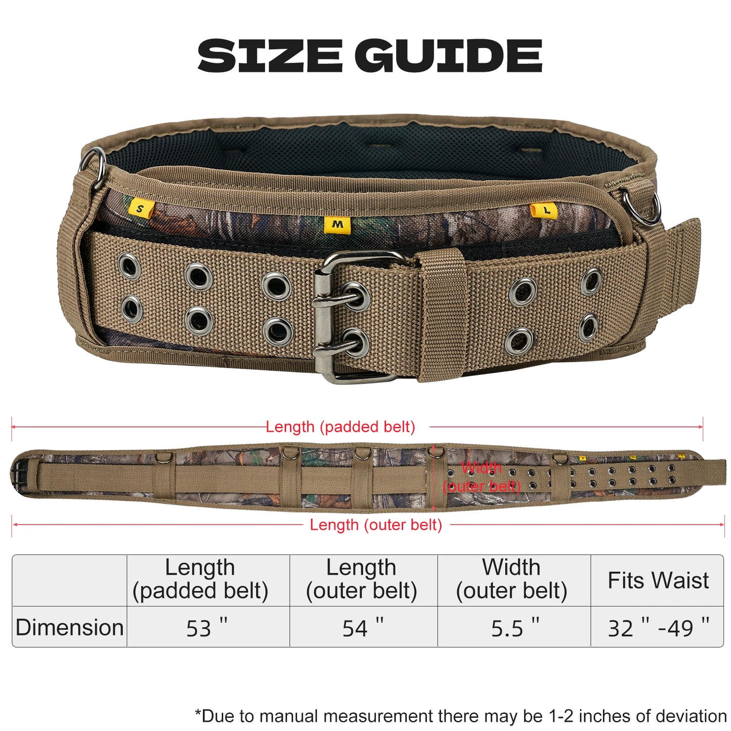Camo Tool Belt with Suspenders Camouflage Tool Bag Supenders Framers Comb Apron Tool Belt