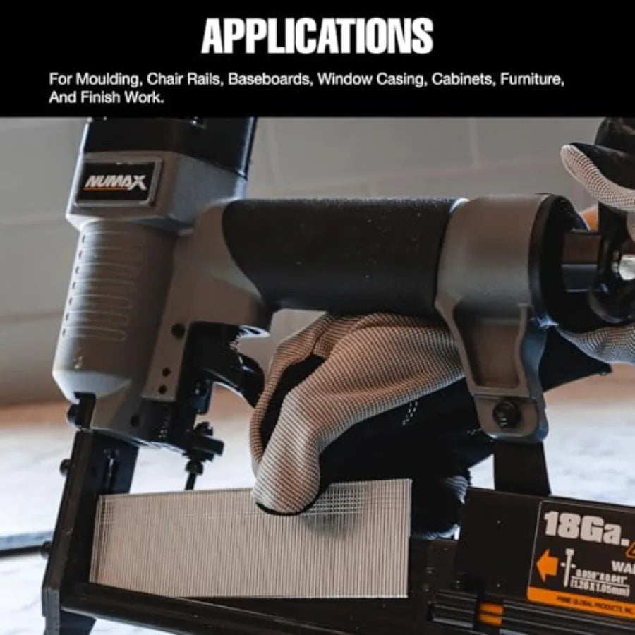 Pneumatic 3-in-1 Nail Gun with 16 GA and 18 GA Finish Nailer and Brad Nailer Functionality Multi-Purpose Air Tool Ideal f
