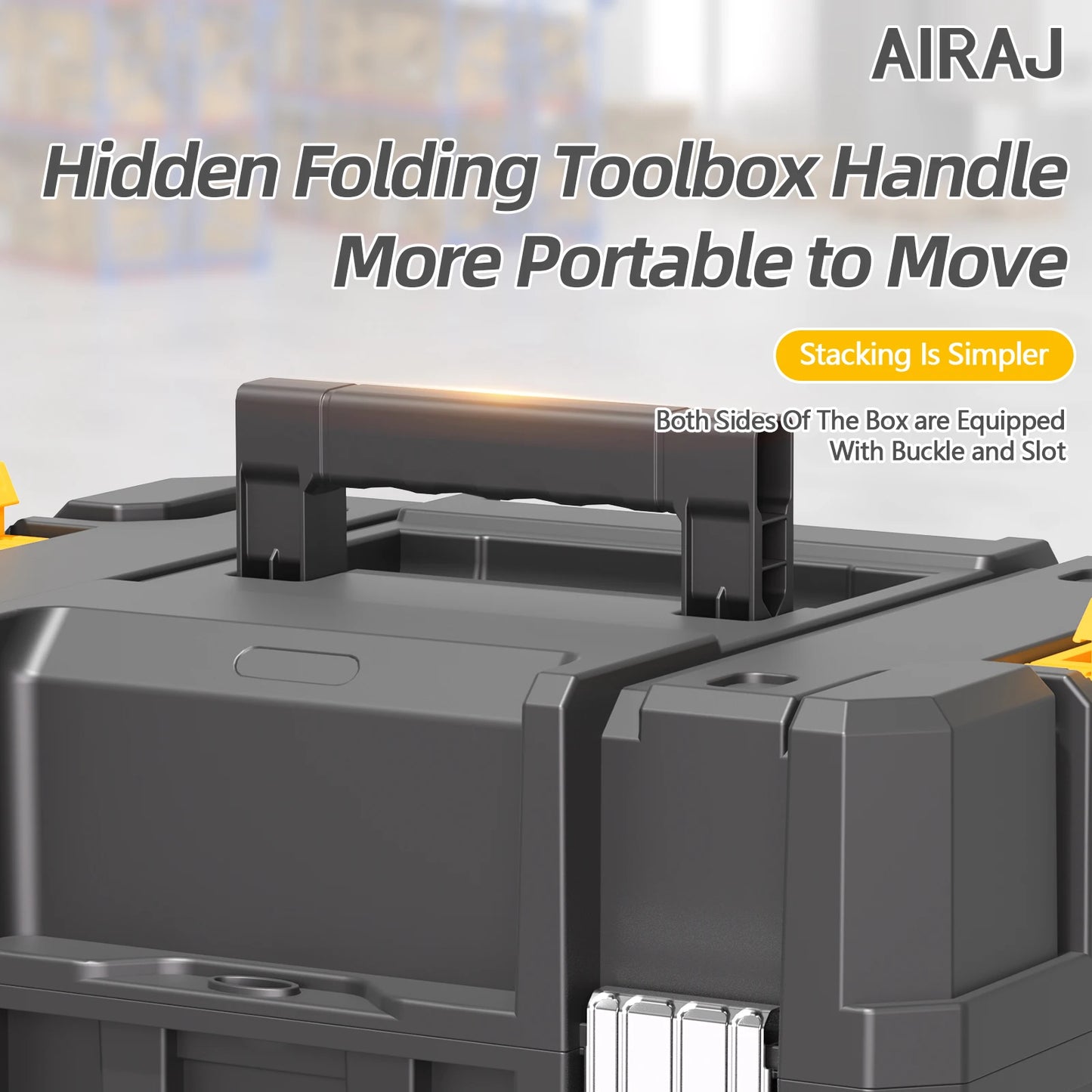 AIRAJ MultiFunctional Tier Stackable Rolling Plastic Portable Folding Tool Storage Box ,