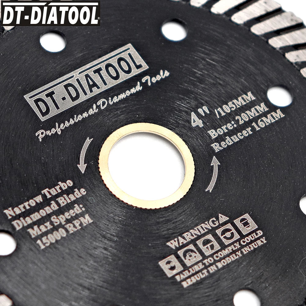 DT-DIATOOL Diamond Saw Blade 150mm for Granite Marble Block Diamond Cutting Disc with Turbo Cutter Heads and Multiple Holes