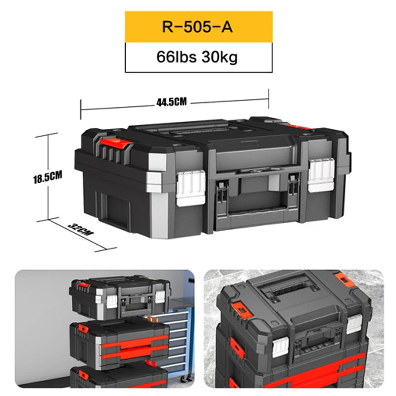 Delixi Electrical Appliances. For sale separately. Stackable roller tool box,