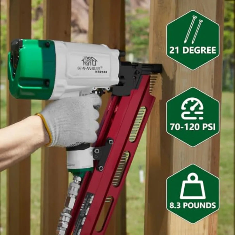 High Speed Mexican Style NR2183 21 Degree Aluminum Magazine Framing Nailer Pneumatic Framing Nail Gun for Rapid Wooden House Bu