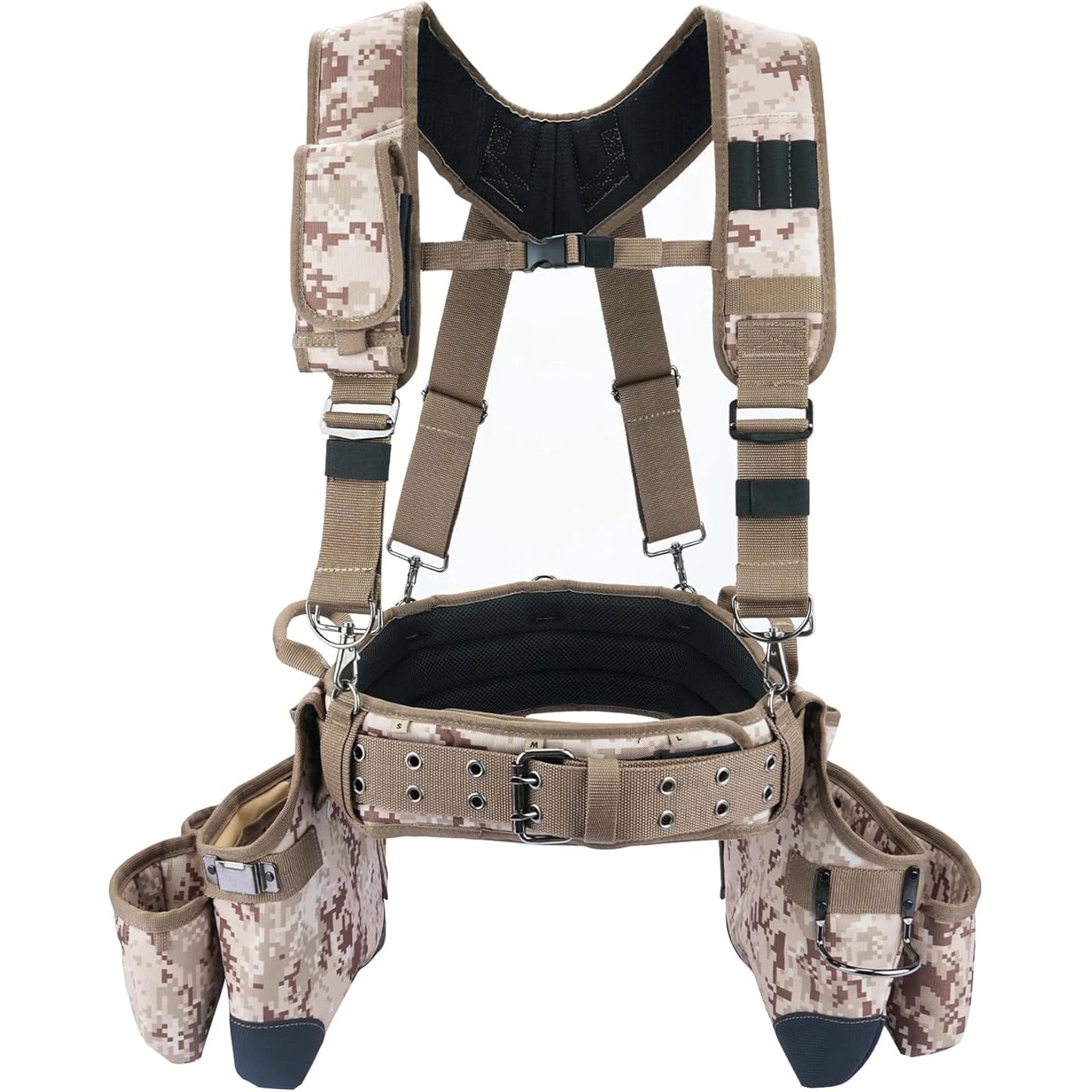 Camo Tool Belt with Suspenders Camouflage Tool Bag Supenders Framers Comb Apron Tool Belt