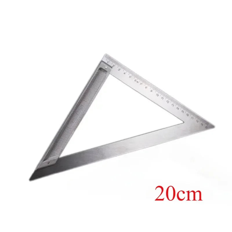 Triangle Ruler 7Inch Measurement Tool Aluminium Alloy Carpenter Tools Inch Metric Angle Ruler Speed Square Woodworking Tools