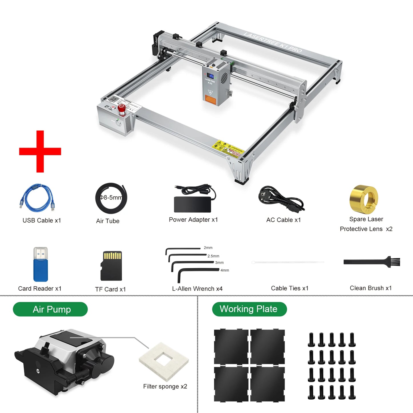 LASER TREE K1PRO Laser Engraving Machine with 30W 40W Optical Power TTL Laser Module Laser Engraver Cutter Woodworking DIY Tools