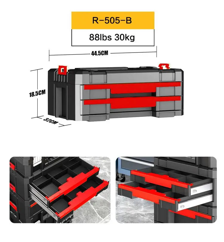 Delixi Electrical Appliances. For sale separately. Stackable roller tool box,