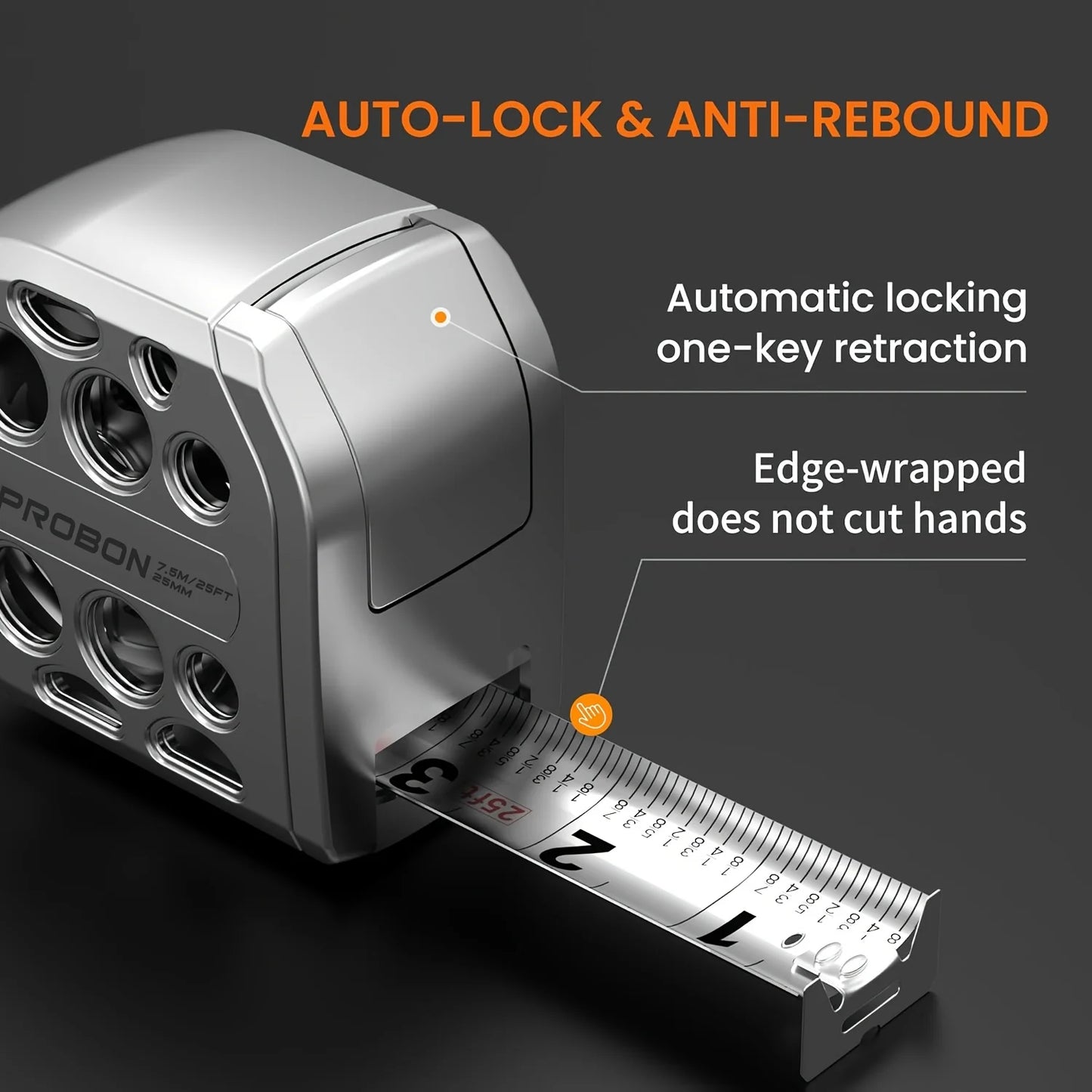 2025 New 25FT Stainless Steel Measuring Tape, Anti Rust,Strong Magnetism on The Bottom,Hollow Design, Gift Tape Measure