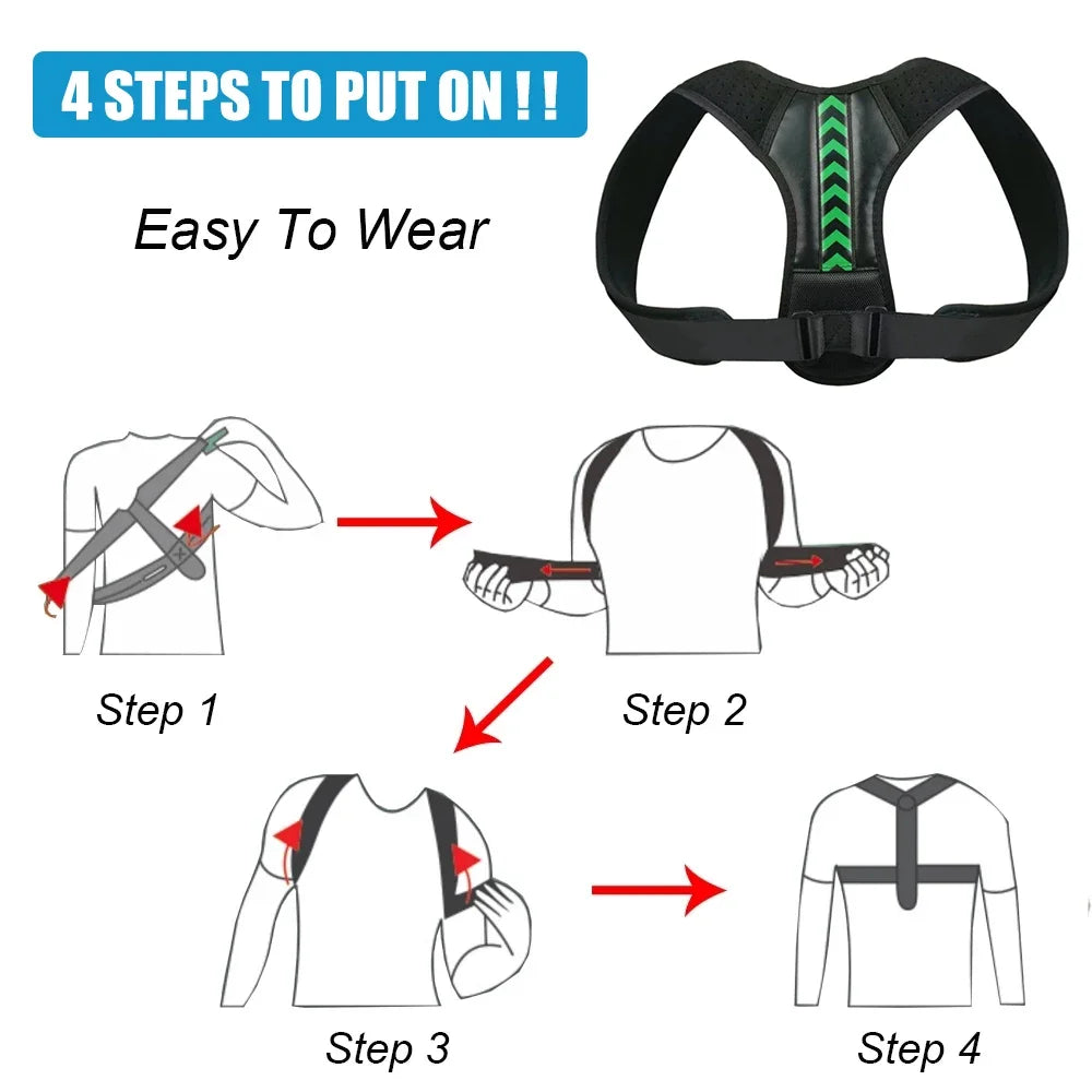 Adjustable Back Shoulder Posture Corrector Belt Clavicle Spine
