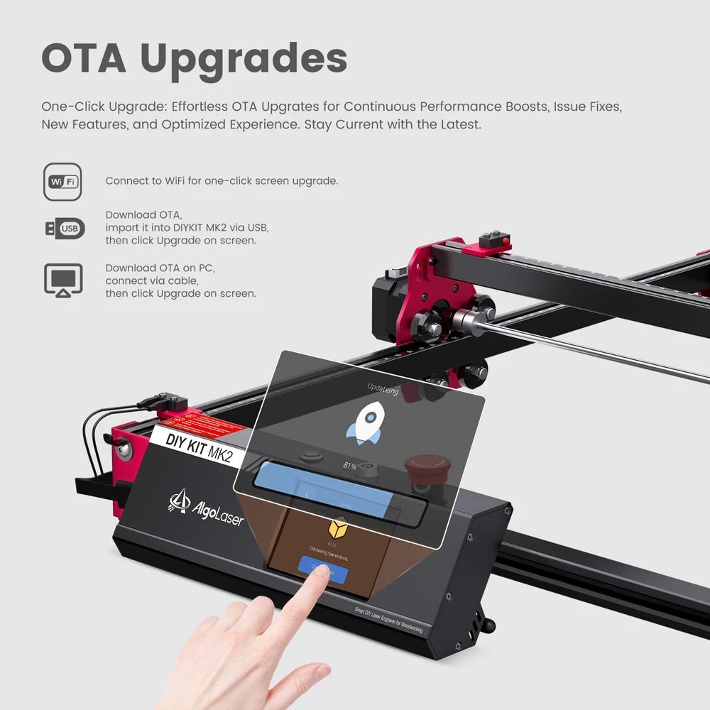AlgoLaser DIY KIT MK2 10W AlgoOS Laser Engraver DIY Precision 12000 RPM with Limit Switch Multi-Functional Gift Engraving Tool