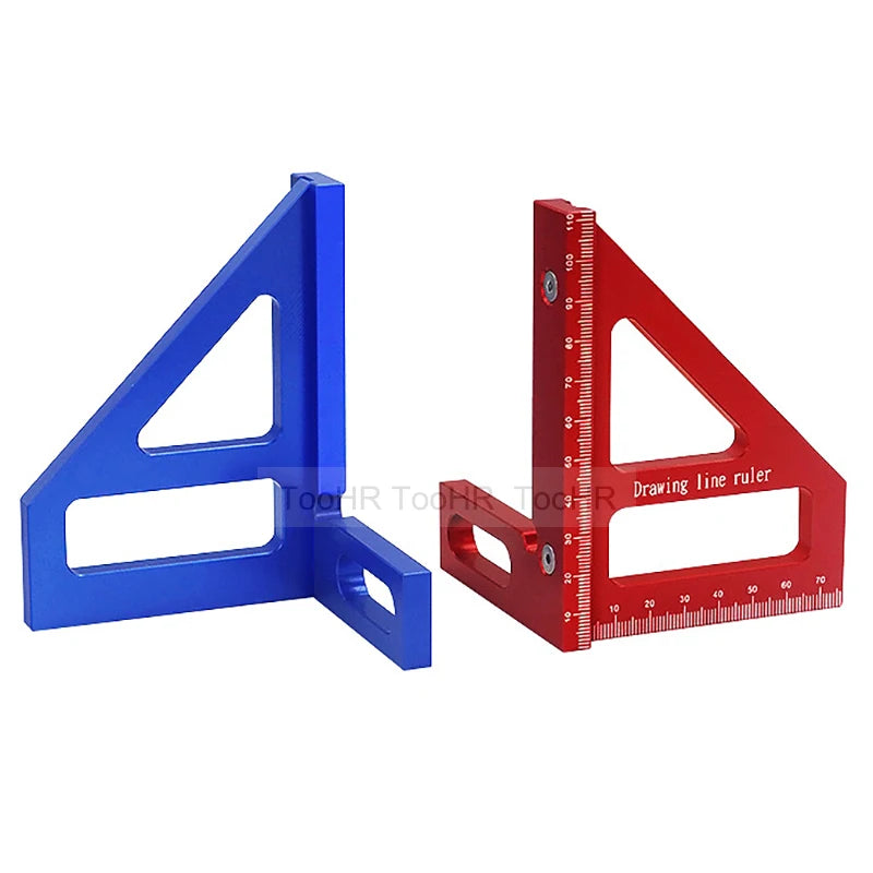Woodworking Square Protractor Aluminum Alloy Miter Triangle Ruler