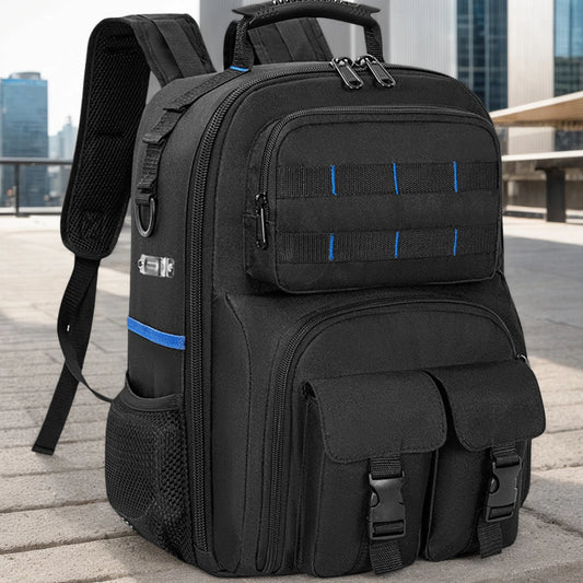 Heavy-Duty Electrician Backpack Multi-Compartment Tool Storage Organizer