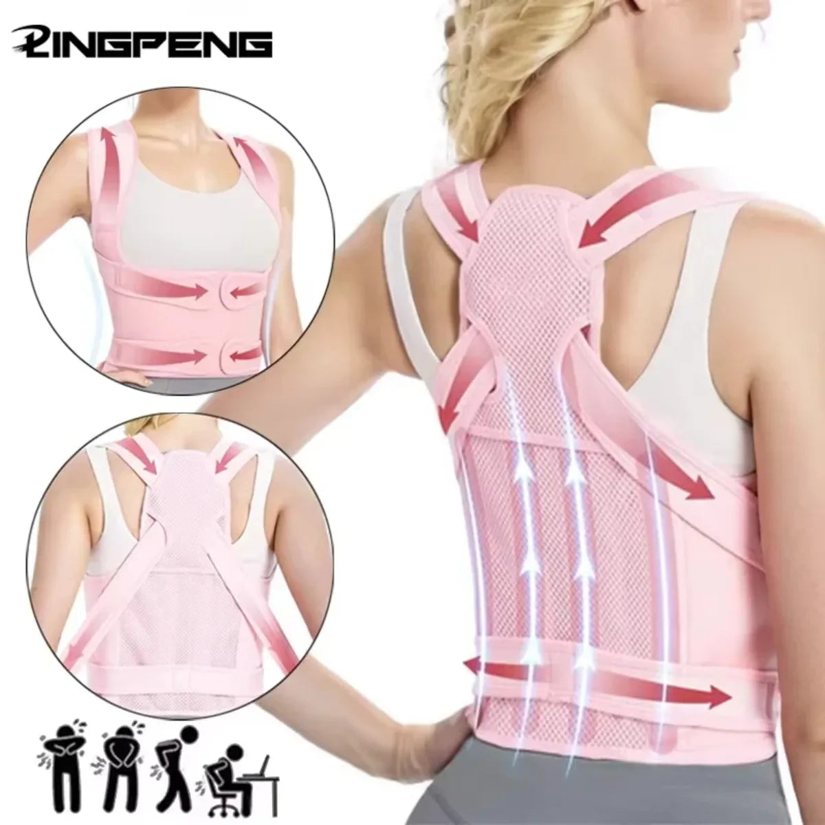 Back Brace and Posture Corrector for Women and Men