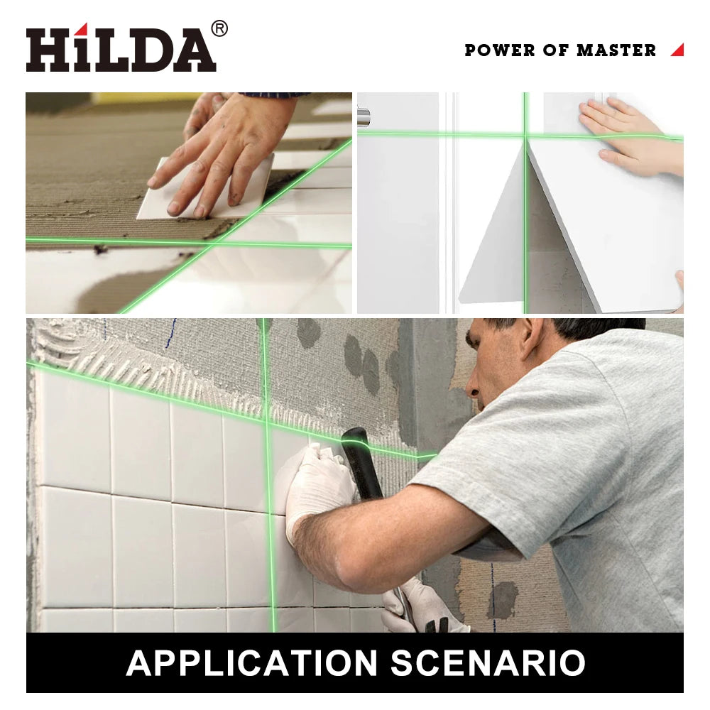 HILDA Mini Green Laser Level 2 Lines Self‑Leveling Horizontal Vertical Cross