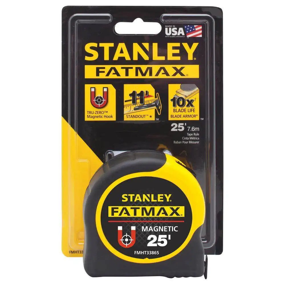 Heavy-Duty Premium 25-Foot Tape Measure with Magnetic End - Strong Hook for Solo Work, Steel Blade & Belt Clip.