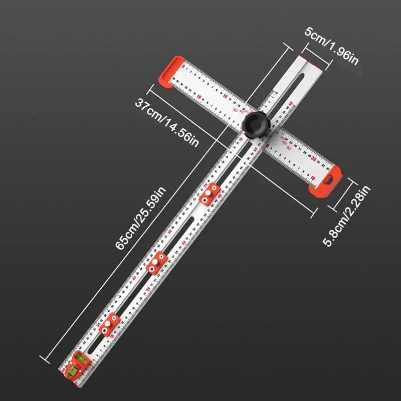 T-Square Ruler Aluminum Alloy T Ruler For Multifunctional Ruler Drawing Marking Gauge Tools Measuring Ruler Tools For Drawing