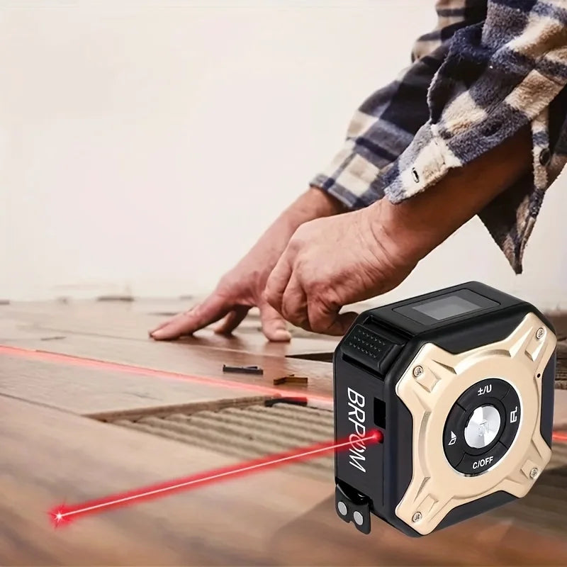 50m Laser 5m Steel Tape Measure - Digital Display Durable Non-slip Accurate Measurement Hook Loop 1PC