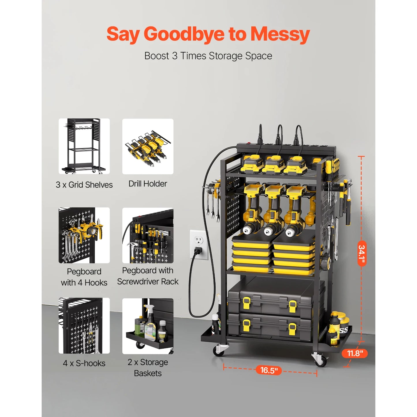 VEVOR 4-tier Tool Organizer