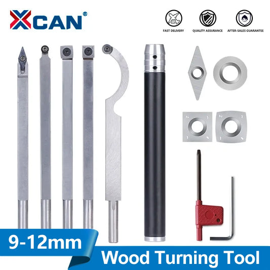 XCAN Woodturning Tool Wood Turning Lathe Chisel for Woodworking Rougher Finisher  Hollower Parting Tools Carbide Cutters
