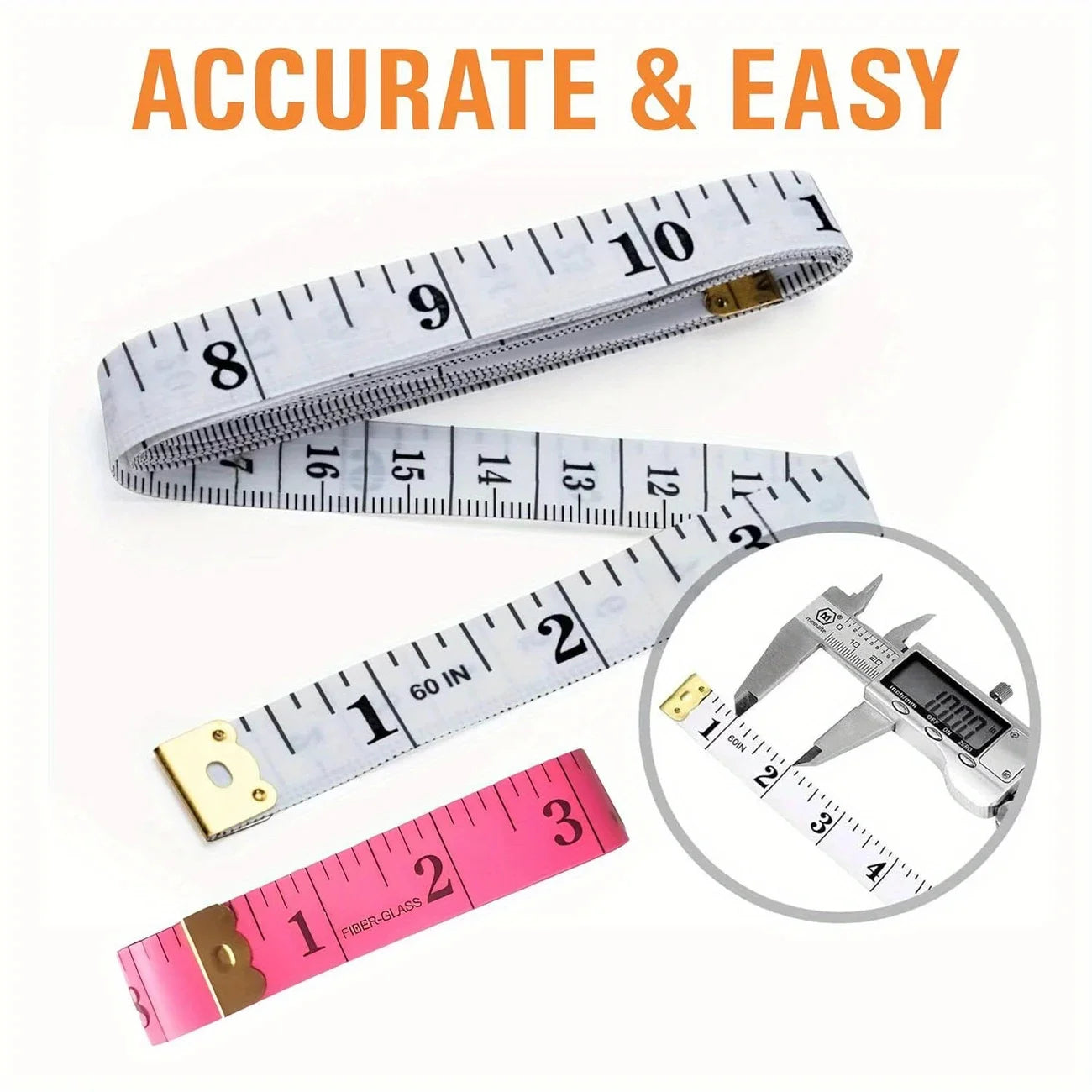 60 inch double-sided tape measure with locking function - Soft PVC fabric tape measure, suitable for tailoring, weight reduction