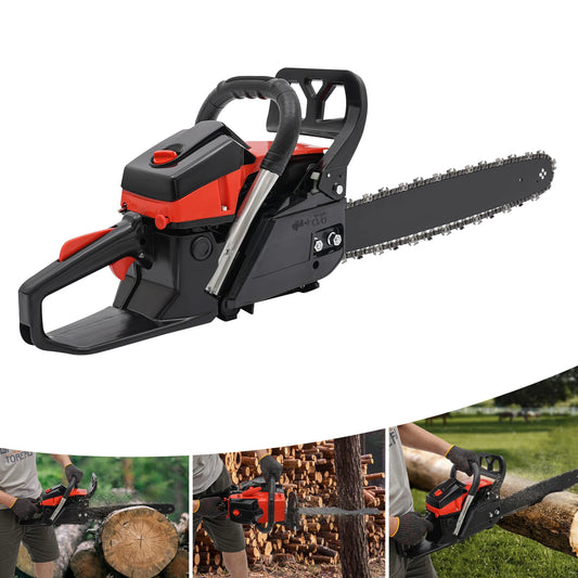 58cc Gasoline Chain Saw with 2-Stroke Engine, 2800-11000rpm, 24.8-inch Chain, Fuel-Efficient, Anti-Vibration, Easy Maintenance