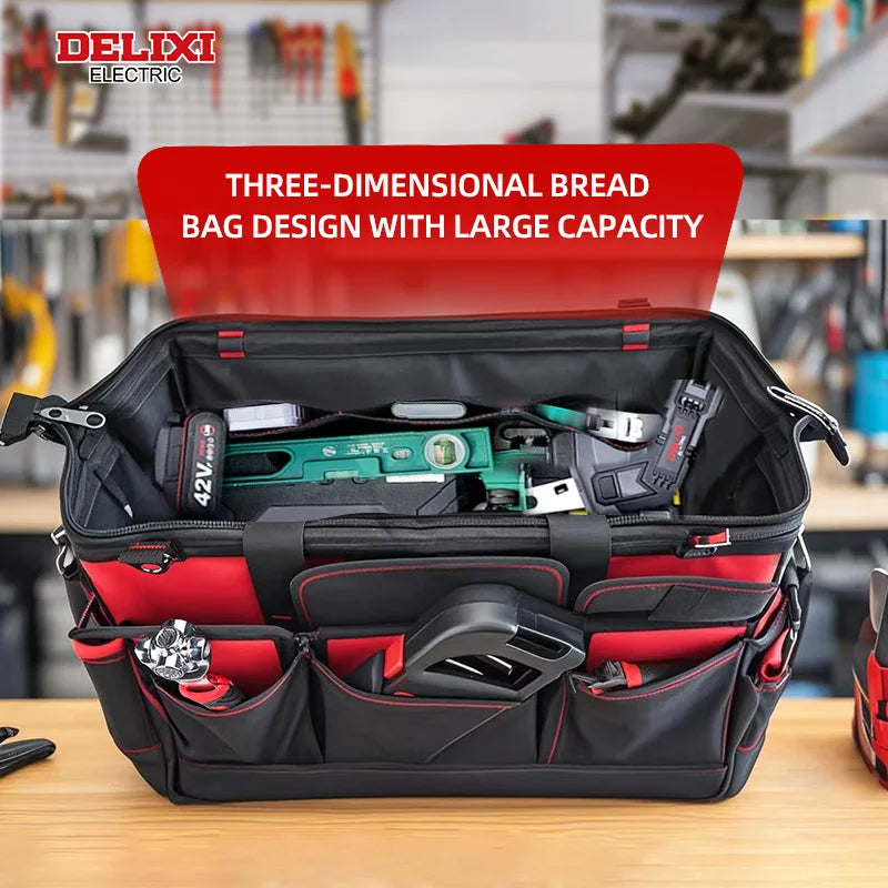 18-inch Pull-rod Tool Bag, Sturdy and Durable, Multi-pocket pull-rod bag,  Wheeled Hand-pushed Trolley