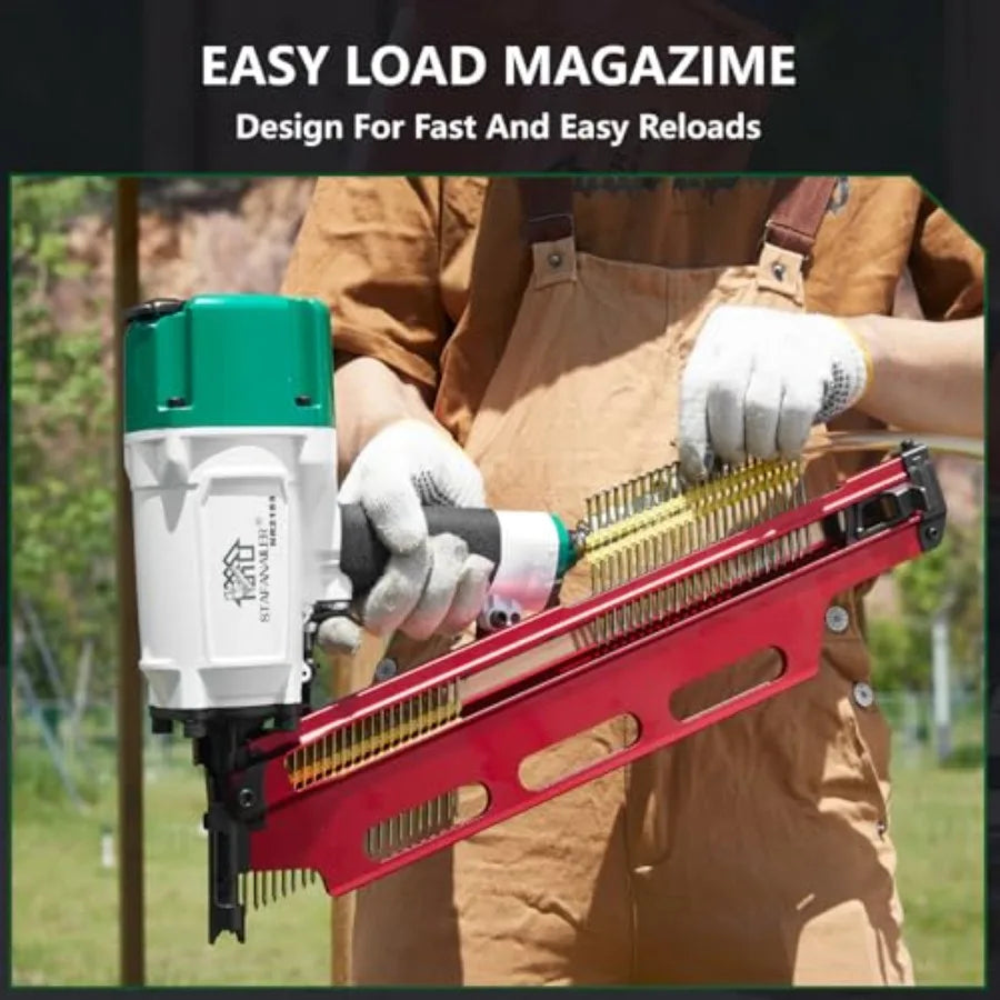 High Speed Mexican Style NR2183 21 Degree Aluminum Magazine Framing Nailer Pneumatic Framing Nail Gun for Rapid Wooden House Bu