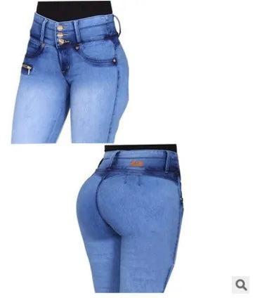 Close-fitting Jeans Women's New Autumn High-waisted Grind White Pleated Button Zipper Pencil Pants Small Foot Pants Jeans Y2k