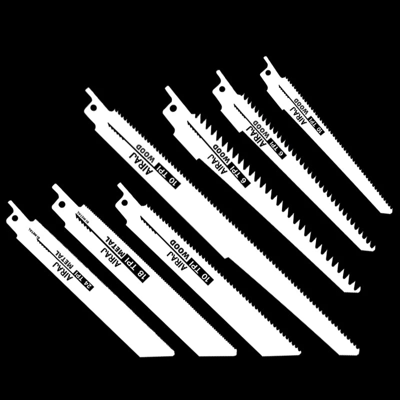 AIRAJ Durable Bimetal Reciprocating Saw Blade, for various materials brick, wood, metal, PVC concrete, cement, composite panels