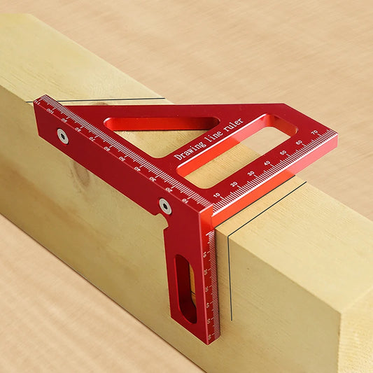 Woodworking Square Protractor Aluminum Alloy Miter Triangle Ruler