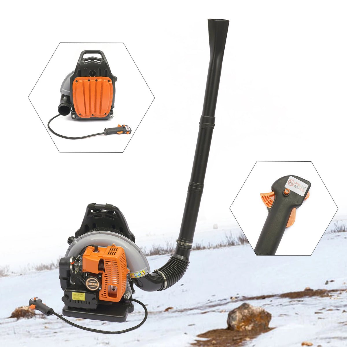 63CC Gas Powered Backpack Leaf Blower – 850 CFM, 4.3 HP Commercial Lawn & Yard Blower