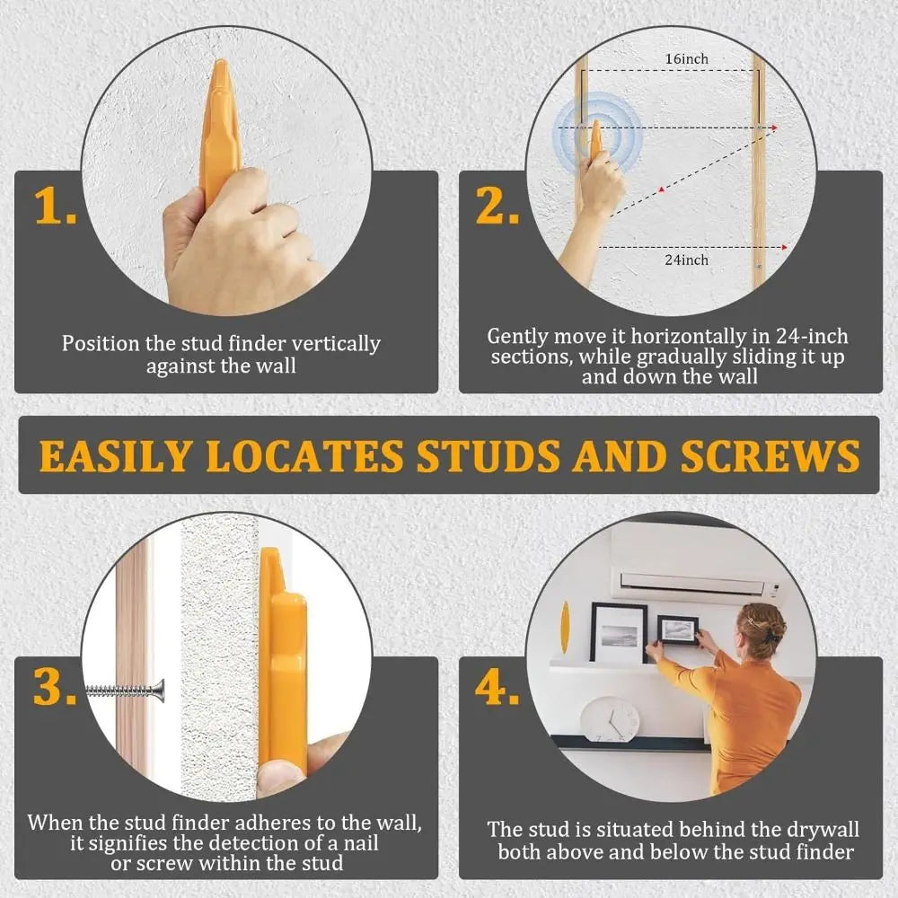 Magnetic Stud Finder Tool – Wall Stud & Screw Detector for Drywall and Woodworking