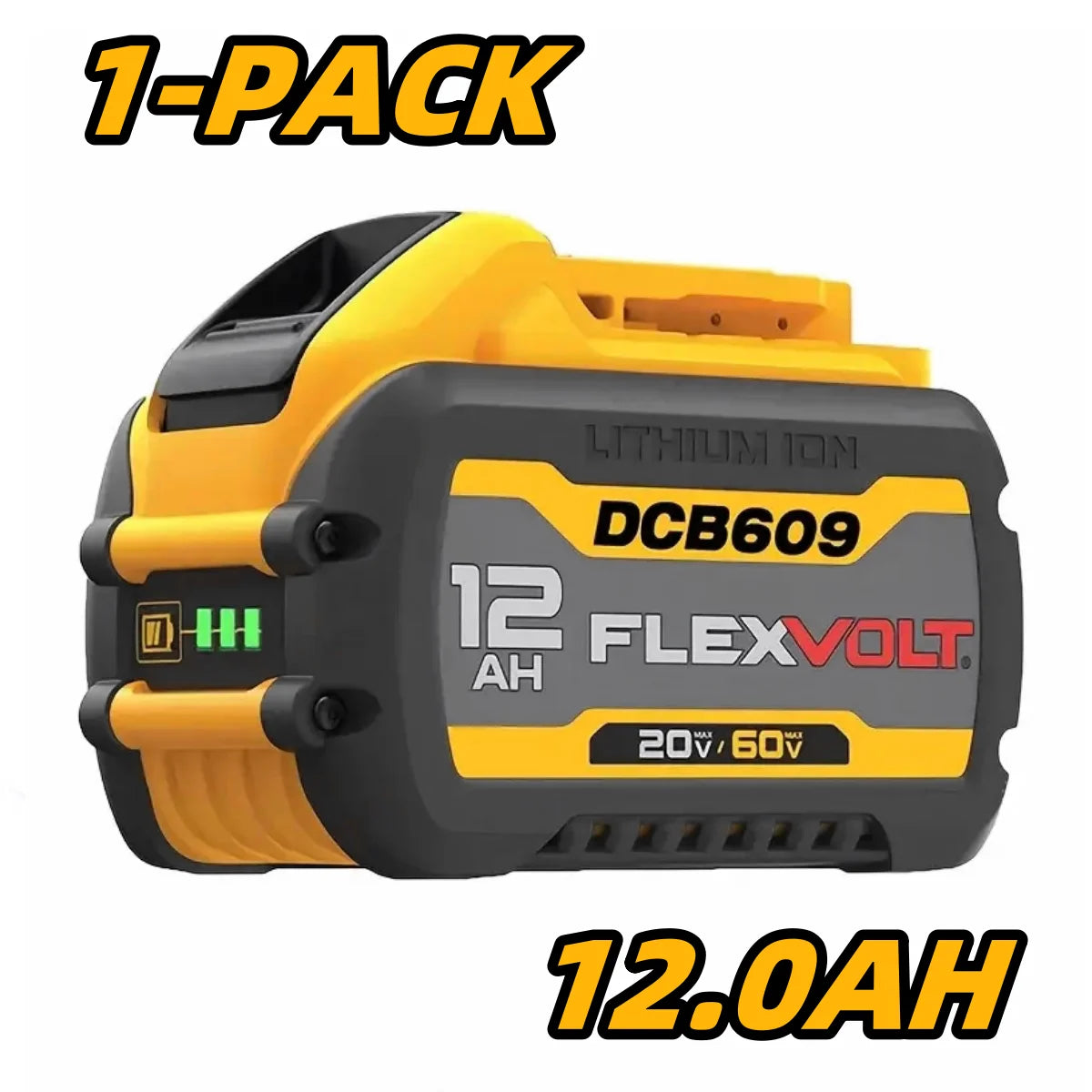 12.0Ah 20V/60V Replacement for Dewalt 60V Flex-Volt MAX Battery DCB606 DCB609 DCB612 for Dewalt 20V/60V Cordless Power Tools 3.2